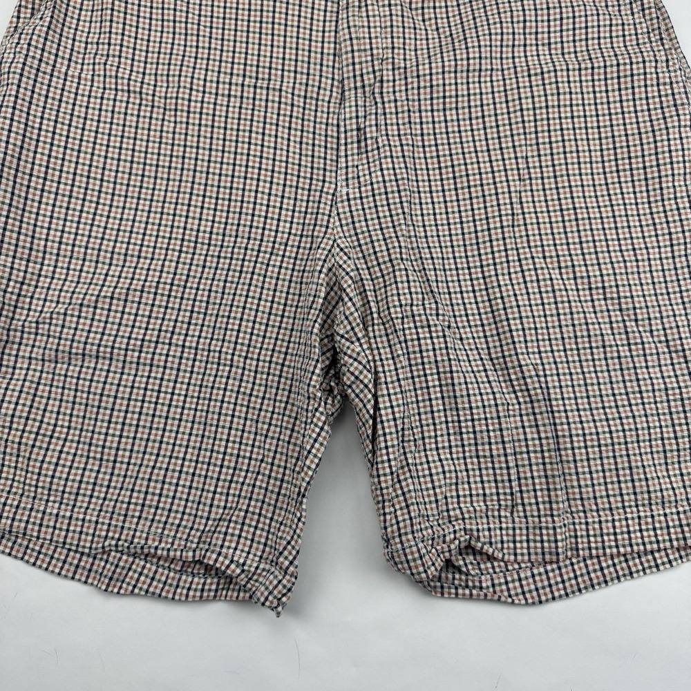Lands End Multicolor Plaid Bermuda Chino Shorts Seersucker Sz 36 100% Cotton - Picture 5 of 12